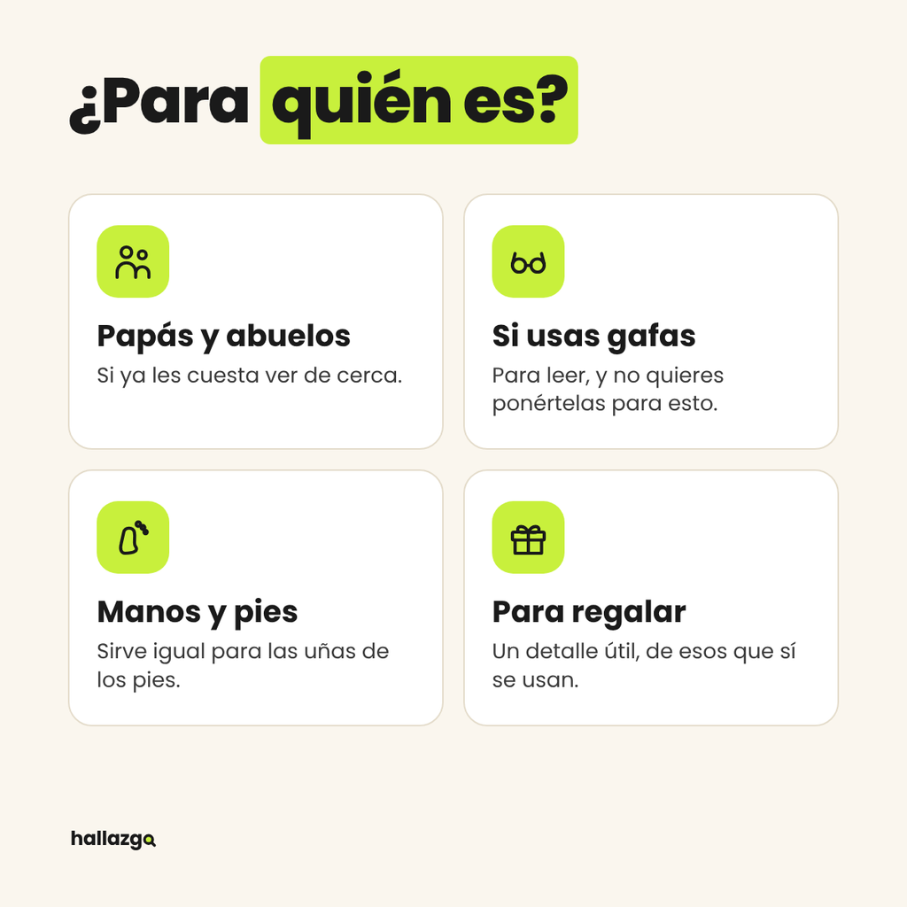 Cortauñas con lupa